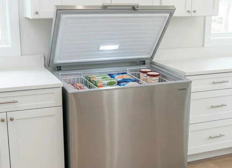 Freezer Repair Service Pro Appliance Repair freezer repair services for a stainless steel chest freezer in a San Antonio home.