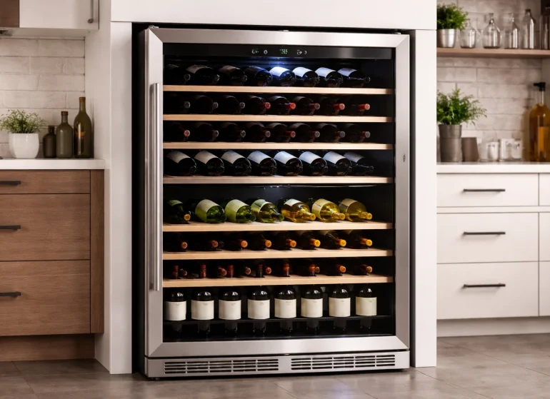 Pro Appliance Repair wine cooler repair services for a large stainless steel wine refrigerator. Pro Appliance Repair wine cooler repair services for a large stainless steel wine refrigerator in a San Antonio kitchen.